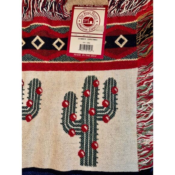 Cowboy Christmas Southwest Design Throw NWT - Picture 4 of 7